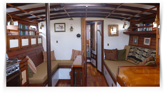 Main salon boat interior